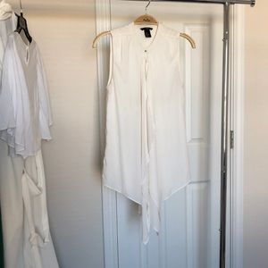HM White chiffon button down blouse
